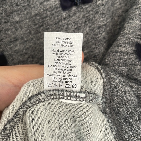 J. Crew Bow Embellished Gray Sweatshirt Top, medium - Picture 7 of 9